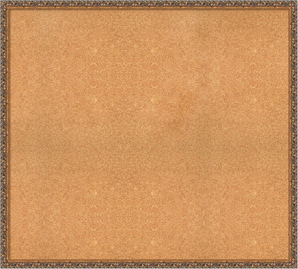 Amanti Art Natural Cork Board for Wall, 36x40 Vision Board with Bronze Frame, Oversize Corkboard Office Decor for Home Organization, Traditional Corkboard Pinboard to Display Items for Home