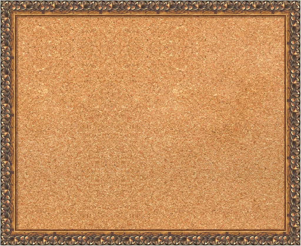 Amanti Art Natural Cork Board for Wall, 18x22 Vision Board with Bronze Frame, Small Corkboard Office Decor for Home Organization, Traditional Corkboard Pinboard to Display Items for Home Organization