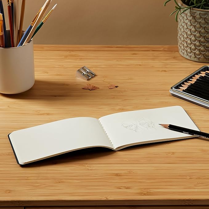 Moleskine Art Sketch Album, Hard Cover, Pocket (3.5" x 5.5") Plain/Blank, Black, 72 Pages