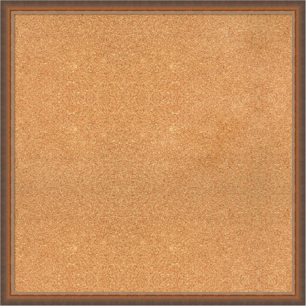 Amanti Art Natural Cork Board for Wall, 30x30 Vision Board with Bronze Frame, Large Corkboard Office Decor for Home Organization, Modern Corkboard Pinboard to Display Items for Home Organization in