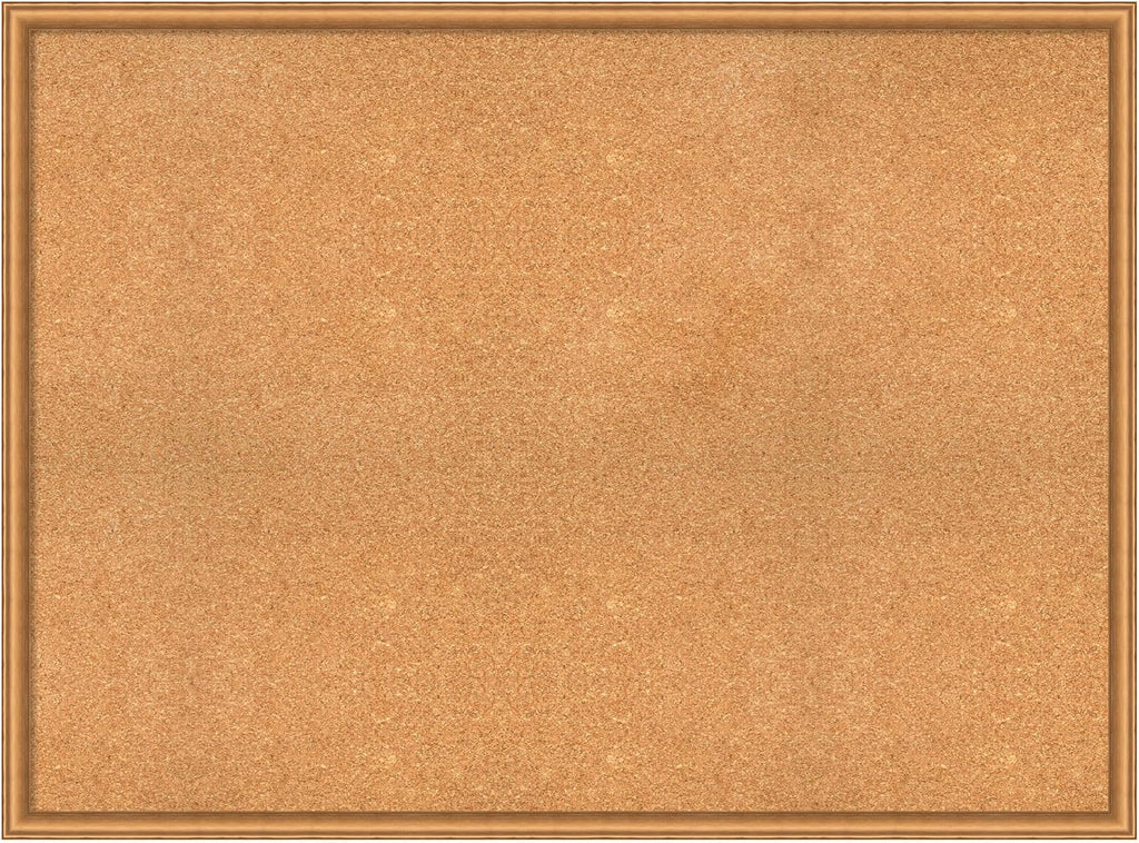 Amanti Art Natural Cork Board for Wall, 34x46 Vision Board with Bronze Frame, Oversize Corkboard Office Decor for Home Organization, Casual Corkboard Pinboard to Display Items for Home Organization
