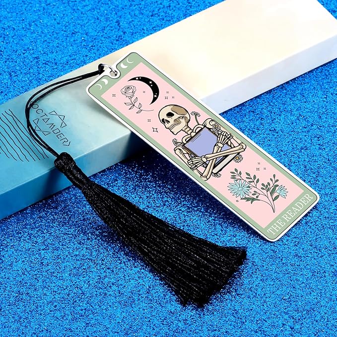 Octamber Bookmarks for Women Funny Bookmarks for Women Bookmarks for Women Book Lovers Dark Romance Bookmarks Spooky Gifts Tarot Bookmark Skeleton Gifts Birthday Gifts for Friends Besties Sisters
