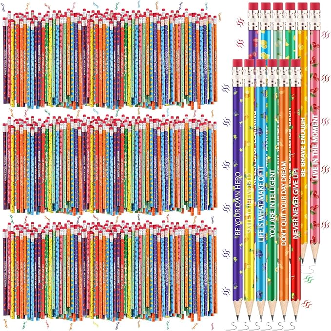 Gersoniel 360 Pcs Scented Pencils Bulk for Kids Inspirational Motivational Cute Fun Fruit Wood Smelly Graphite Pencils with Erasers for School Classroom Office Students Girls Boys Gifts Supplies