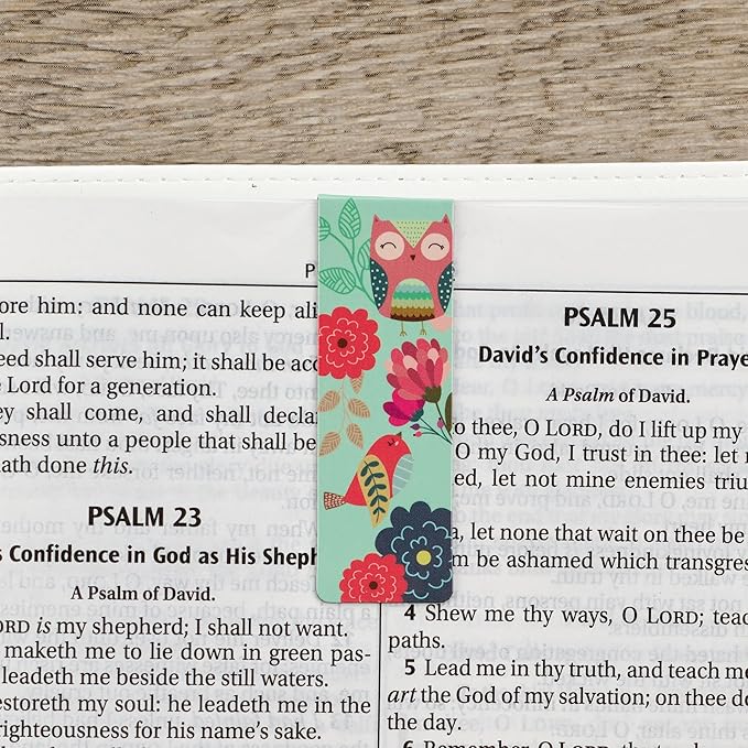 Christian Art Gifts Magnetic Scripture Bookmark Set with Encourangements Faith Hope Love Believe - Inspirational Floral Magnetic Bible Verse Pagemarker Set of 6 for Bibles and Books, Size 2.3” x 0.8”