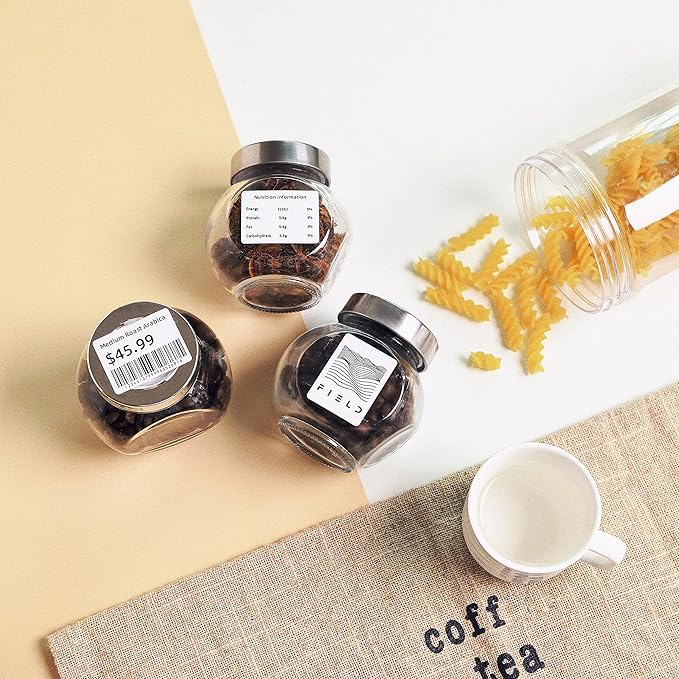 Phomemo [3x230 pcs] Labels Square Series, 1.57''x1.18'' (40x30mm) M110 M100 M220 M221 Labels, White, 230 Labels/Roll, 3 Rolls, All-Purpose Adhesive Thermal Phomemo Original, Compatible with Ponek