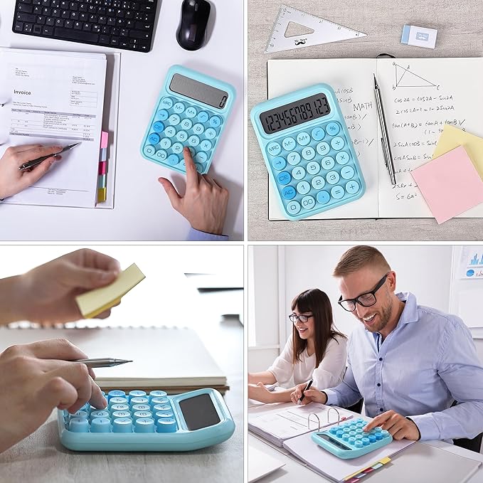 Mr. Pen- Mechanical Switch Calculator, 12 Digits, Large LCD Display, Blue Calculator Big Buttons, Mechanical Calculator, Calculators Desktop Calculator, Cute Calculator, Aesthetic Calculator Blue