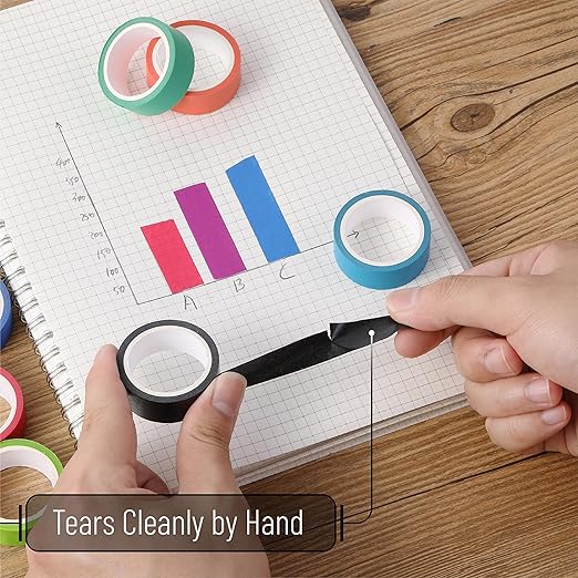 Mr. Pen- Washi Tape Set, 10 Pack, Decorative Tape, Washi Tapes, Colored Tape, Scrapbook Tape, Scrapbook Washi Tape for Journaling, Craft Tape, Washy Tape, Washy-Tape