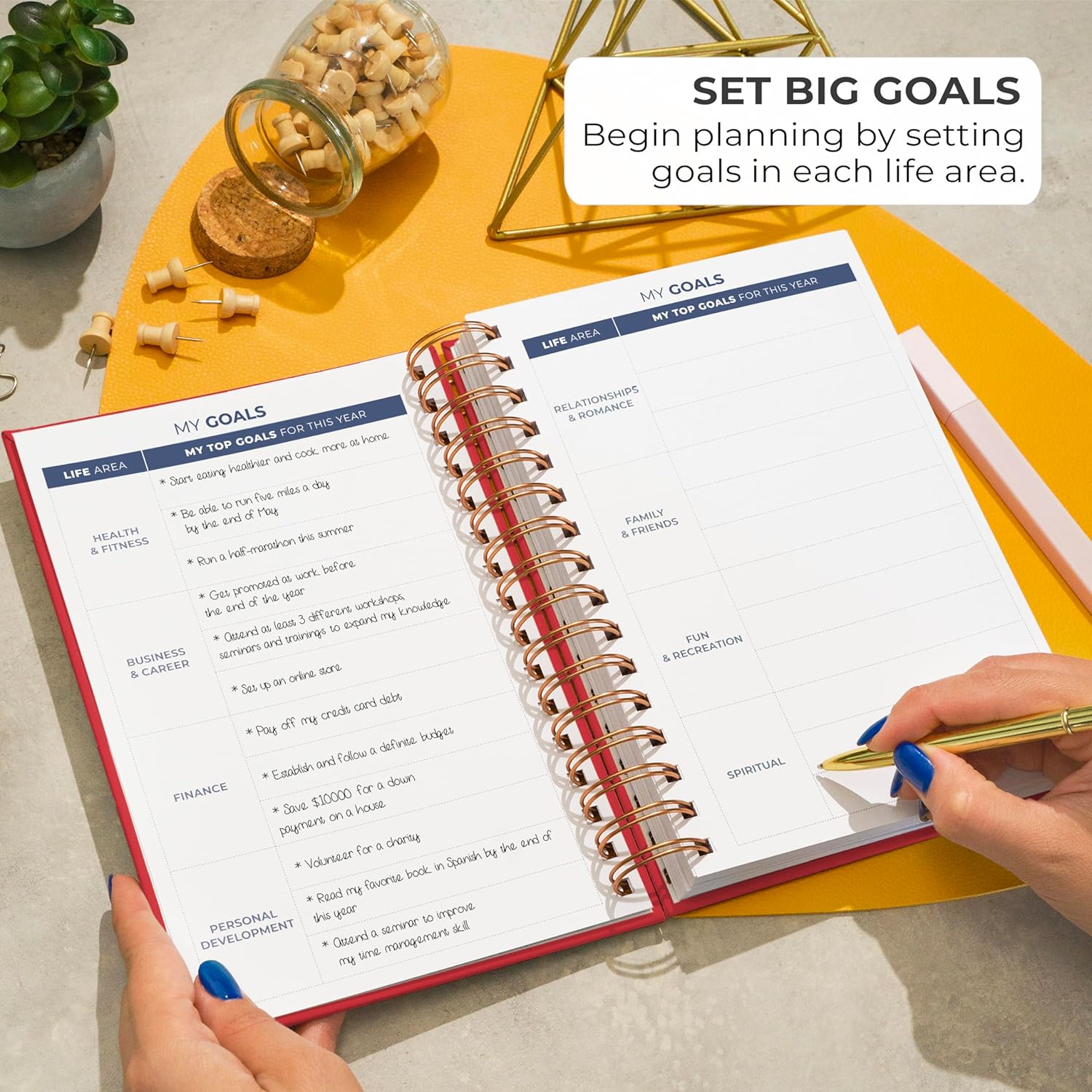 Clever Fox Planner 2nd Edition Spiral – Colorful Weekly & Monthly Goal Planner, Time Management & Productivity Organizer, Undated (Red)