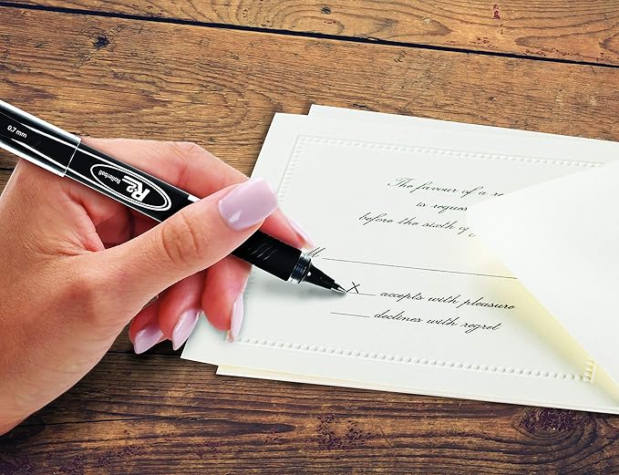 Inc. R2 Rollerball Pens - 0.7 mm Medium-Point Pen Set With Comfort Grip for School, Office, Writing, and Journaling, 12 Pack, Black Ink