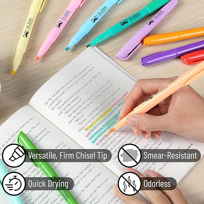 Mr. Pen- Highlighter Set, 96 Pack, Pastel Highlighters Chisel Tip, Bulk Highlighters Assorted Colors, Colored Highlighters Bulk, Highlighters No Bleed, Colorful Highlighters Pastel, Highlighter Pens