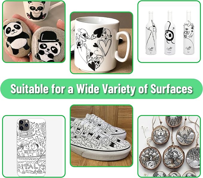 Mr. Pen - Dual Tip Permanent Markers, 12 Pack, Black, Fine & Ultra Fine Point