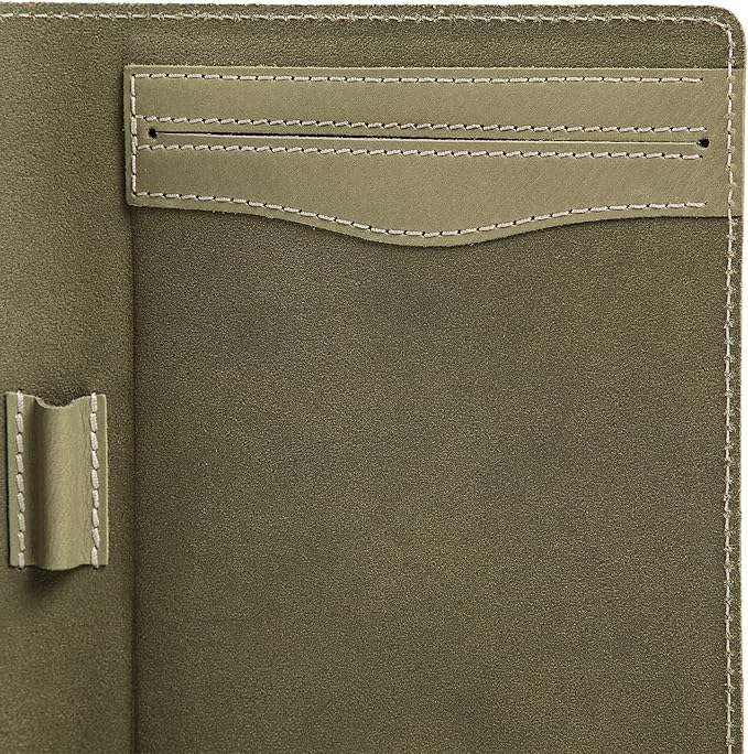 PEGAI Handmade 100% Leather Padfolio | Junior Legal Pad Folder Organizer for Business School Office Conference | Resume Interview Document Organizer Folio | Eriksen (Aqua)