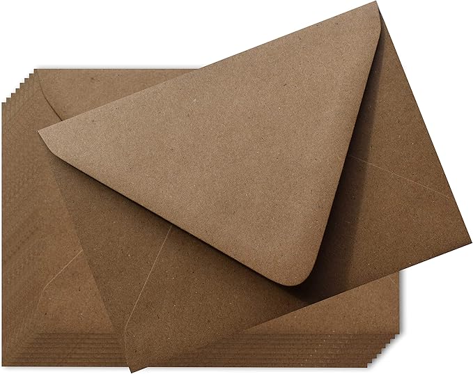 Kraft Grocery Bag Brown 100 Boxed A7 Euro Flap 80lb Envelopes 5-1/4 x 7-1/4 for 5 x 7 Greeting Cards Invitations Announcements Weddings Showers Communions by The Envelope Gallery