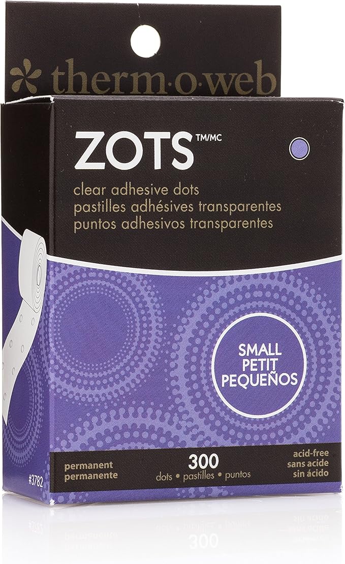 Thermoweb Zots Clear Adhesive Dots, Small, 3/16-Inch-by-1/64-Inch Thick, 300-Pack