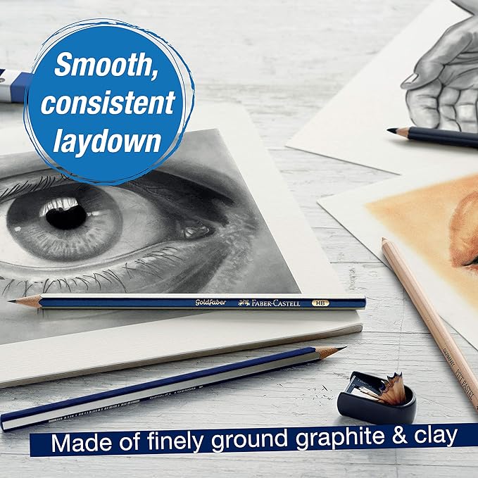 Faber-Castell Graphite Sketch Pencil Set - 6 Graphite Pencils (2H, HB, B, 2B, 4B, 6B), Drawing Pencils and Sketching Supplies