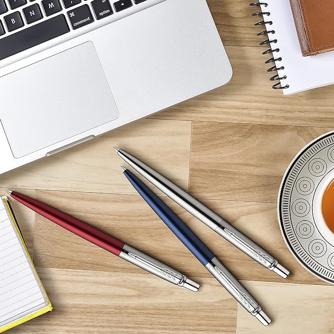 Parker Jotter London Trio Discovery Pack: Ballpoint Pen (Royal Blue), Gel Pen (Red Kensington) & Mechanical Pencil (Stainless Steel)