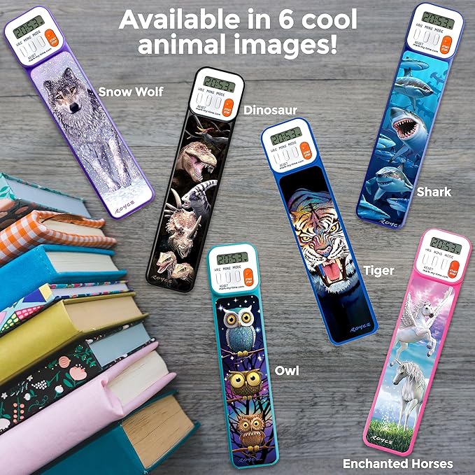Mark-My-Time - Digital Bookmark - Mark My Time Reading Timer and Bookmark for Kids, Cool Bookmarks and Reading Incentives, Christmas Gift & Stocking Stuffer for Book Lovers - 3D Enchanted Horses