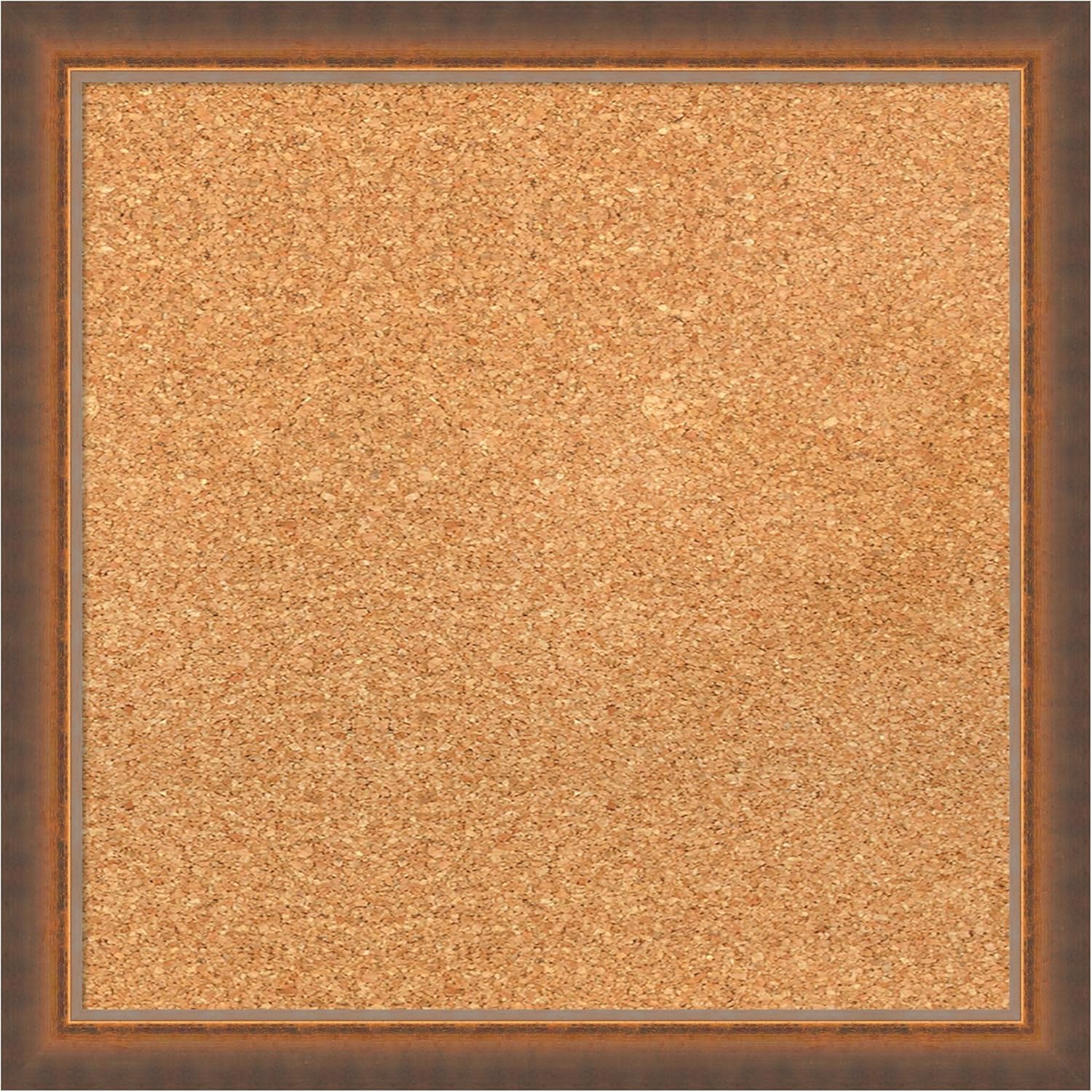 Amanti Art Natural Cork Board for Wall, 18x18 Vision Board with Bronze Frame, Small Corkboard Office Decor for Home Organization, Modern Corkboard Pinboard to Display Items for Home Organization in