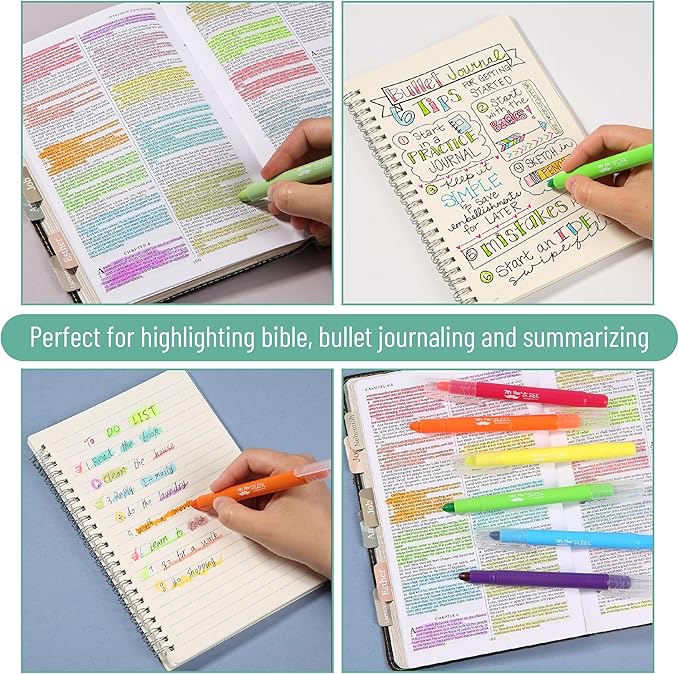 Mr. Pen- Gel Highlighter, 16 Pack, Morandi and Vibrant Colors, Bible Highlighters No Bleed Highlighters, Bible Highlighter, Bible Markers, Gel Highlighters for Bibles, Highlighter