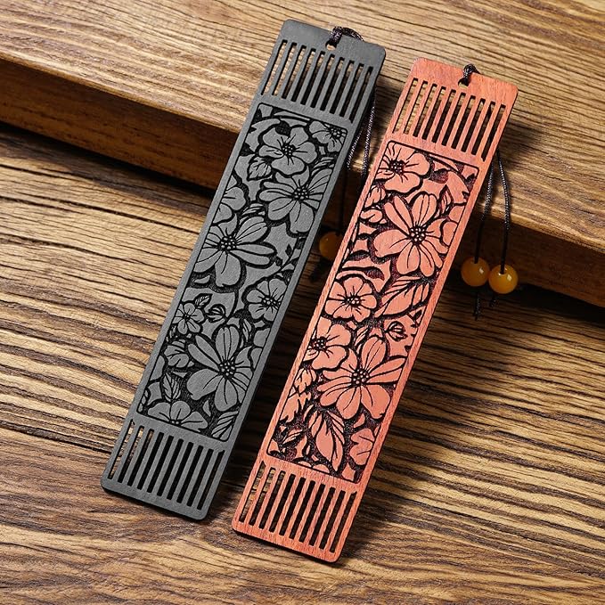 Flower Bookmark Wood Bookmarks for Women Book Lovers,Bookish Gifts for Women (Hollow Flower)