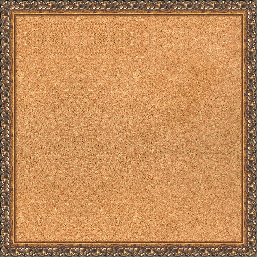 Amanti Art Natural Cork Board for Wall, 20x20 Vision Board with Bronze Frame, Small Corkboard Office Decor for Home Organization, Traditional Corkboard Pinboard to Display Items for Home Organization