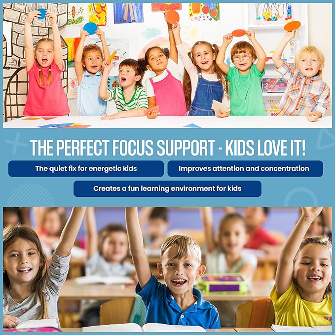 Chair Bands for Kids with Fidgety Feet - Fidget Bands for Classroom Chairs, Feety Bands, Sensory Flexible Bands, ADHD Chair Bands for kids, Anti-Snap Bands for Desk and Seats Blue (Pack of 12)