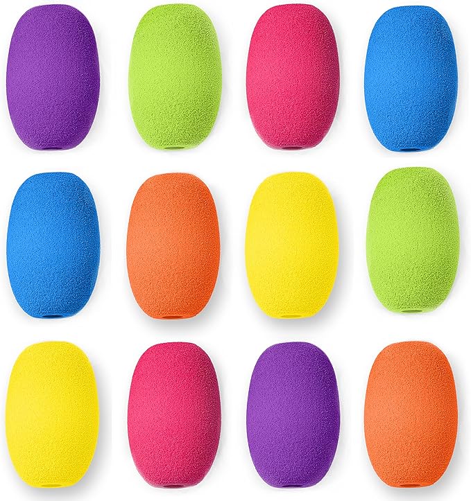 Special Supplies Egg Pen-Pencil Grips for Kids and Adults Colorful, Cushioned Holders for Handwriting, Drawing, Coloring - Ergonomic Right or Left-Handed Use - Reusable (12-Pack)