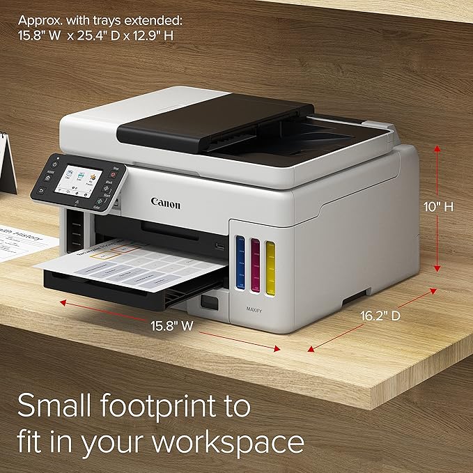 Canon GX6021 All-in-One Wireless Supertank Printer-for Businesses [Print, Copy, Scan and ADF], White