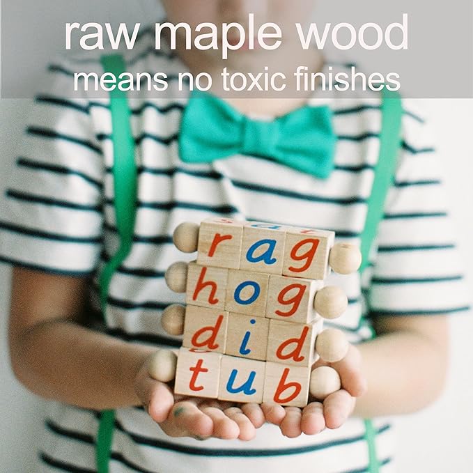 Phonetic Reading Blocks - A Phonics Manipulative Toy for Preschool Learning - Teach Children How to Read