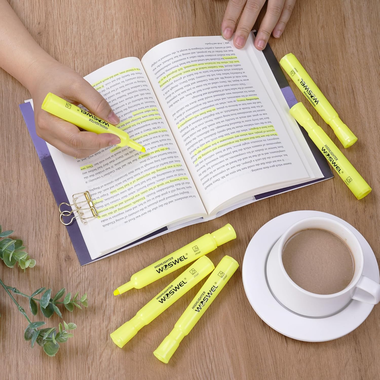 Highlighters Bulk, 72 Pack Tank Style Highlighters Set, Fluorescent Yellow, Chisel Tip Highlighter Markers Bulk for Kid and Adult Coloring, Highlighting as School Supplies