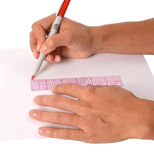 Westcott 8ths 6-Inch Beveled Transparent Ruler (B-50), Clear (Pack of 2)