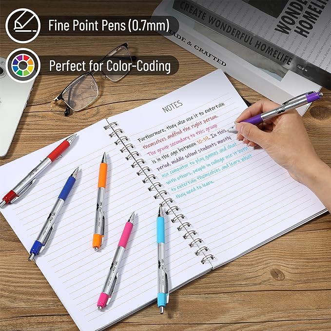 Mr. Pen- Bible Pens, 8 Pack, Assorted Color Pens, Bible Pens No Bleed Through, Bible Journaling Pens, No Bleed Pens, Bible Journaling Supplies, Non-Bleed Fine Point Pens, Colorful Bible Pen