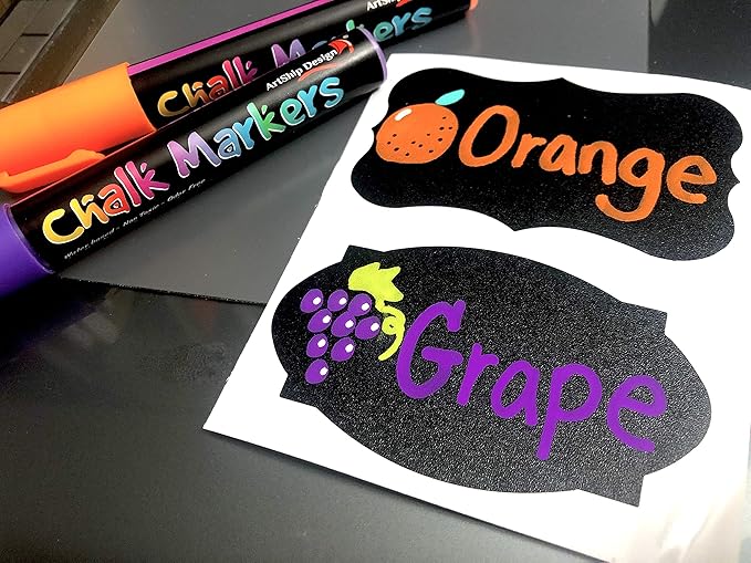 18 Neon Chalk Markers - Double Pack of Fine and Medium Tip Liquid Chalk Pens - Wet Erasable for Menu Boards, Glass, Windows, Whiteboards, Classrooms, Mirrors, Plastic