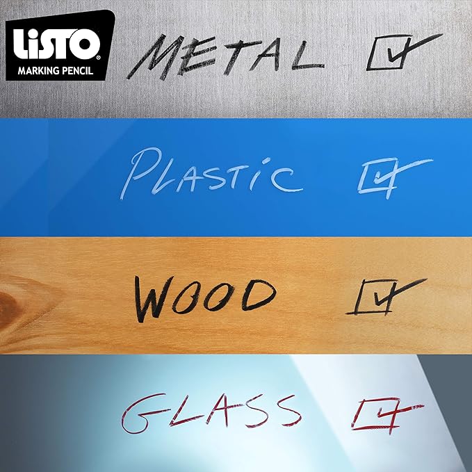 Listo 1620 BLACK COLOR - China Markers/Grease Pencils/China Marking/Pencils/Wax Pencils - Made in USA (24)