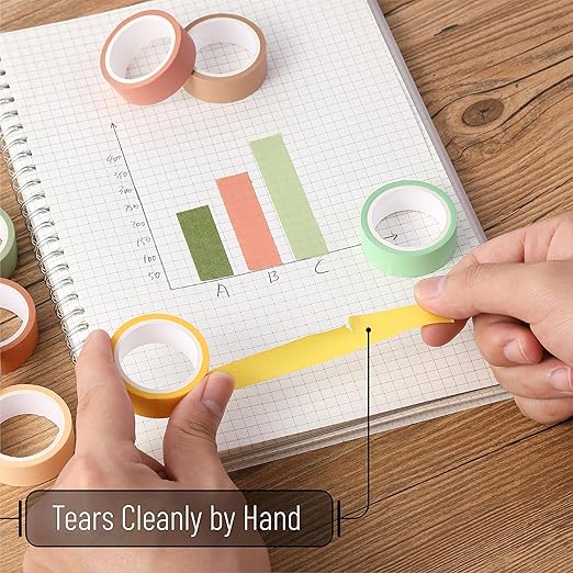 Mr. Pen Decorative Tape Set, 10 Pack - Colored Scrapbook Washi Tape for Craft Journaling