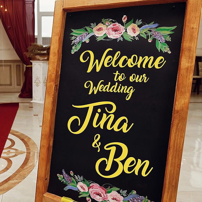 CHALKY CROWN Liquid Chalk Marker Pen - Dry Erase Marker - Chalk Markers for Chalkboard Signs, Windows, Blackboard, Glass - 6mm Reversible Tip (Yellow, 5 Pack)