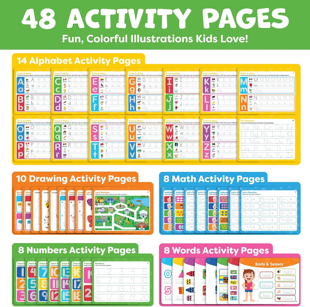 Magic Grooved Writing Practice for Kids - Grooved Handwriting Practice for Kids 5-7 8-10- Magic Copybooks for Kids Letter Tracing Books for Ages 3-5 Toys for Ages 5-7 - Preschool Learning Activities