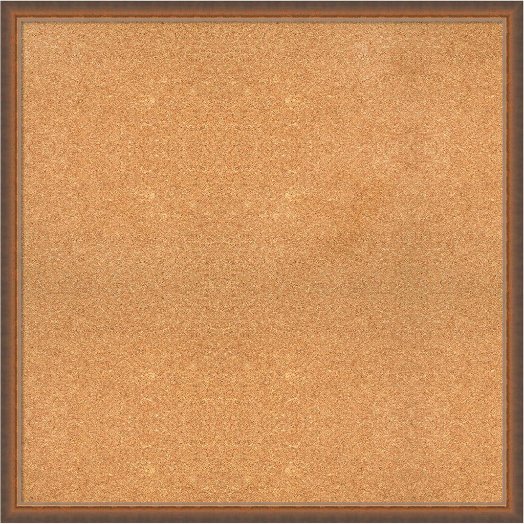 Amanti Art Natural Cork Board for Wall, 34x34 Vision Board with Bronze Frame, Large Corkboard Office Decor for Home Organization, Modern Corkboard Pinboard to Display Items for Home Organization in