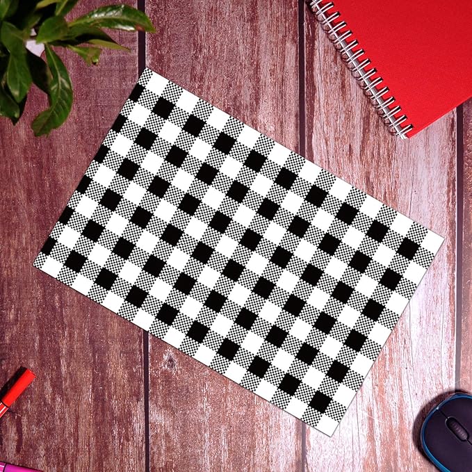 100 Count - 12 x 15.5 inch, Poly Mailer Black Gingham Plaid Package Envelope, Mailing Shipping Bags with Self Seal Strip