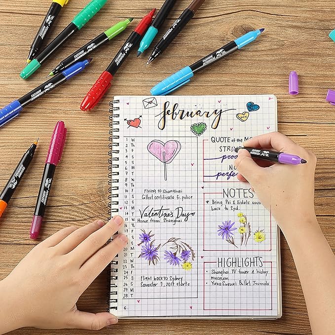 Mr. Pen- Dual Tip Permanent Markers, 12 Pack, Fine & Ultra Fine Tip, Fine Tip Permanent Markers, Fine Tip Marker, Permanent Markers Fine Point, Fine Point Permanent Marker, Marker Pens Fine Point