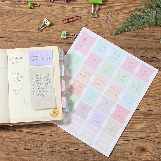 Mr. Pen- Monthly and Seasonal Tabs, 84 pcs, Planner Tabs, Monthly Tabs for Planners, Month Tabs for Planner, Monthly Planner Tabs, Planner Monthly Tabs, Monthly Stickers for Planners