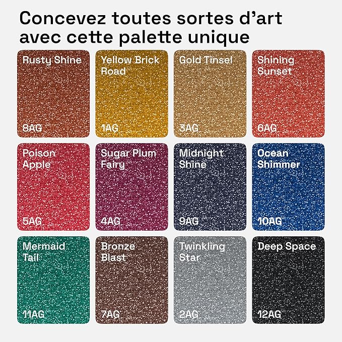 ARTISTRO 12 Glitter Paint Pens Sparkly and Shiny for Rock Painting, Stone, Ceramic, Glass, Wood, Fabric, Scrapbooking, DIY Craft Making, Coloring, Acrylic Glitter Markers, Medium Tip 3.0mm