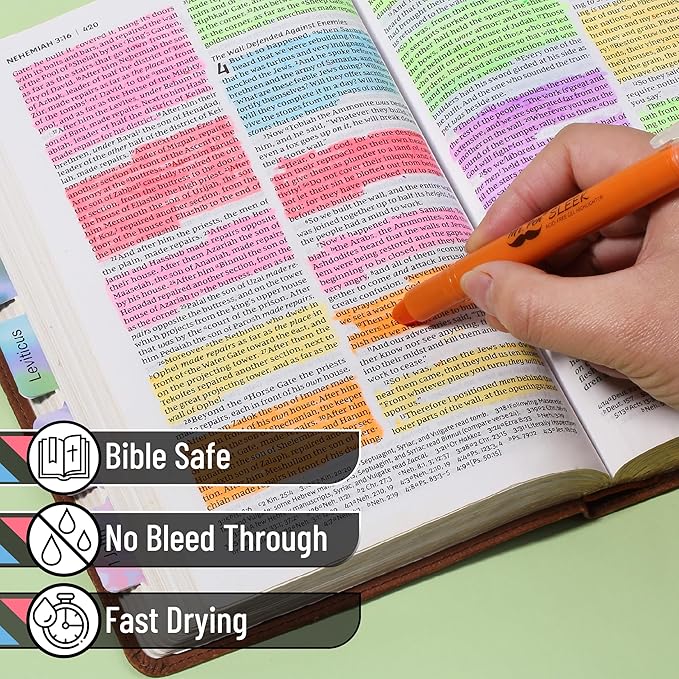 Mr. Pen- Gel Highlighters, Fluorescent Bible Highlighter, Pack of 12, No Bleed Highlighter, Dry Highlighter, Highlighters Assorted Color, Bible Journaling Supplies, Bible Markers for Tabs