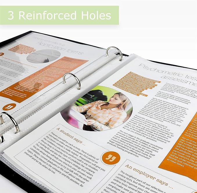 Performore 150 Sheet Protectors, 8.5 X 11 Inch Clear for 3 Ring Binder, Plastic Sheet Sleeves, Durable Top Loading Paper Protector with Reinforced Holes, Archival Safe