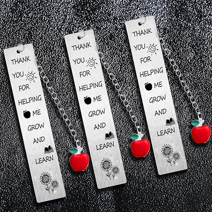 3PC Tank You for Helping Me Grow and Learn Teacher Bookmark Gifts Teacher Christmas Birthday Thank You Teacher Bookmark Presents