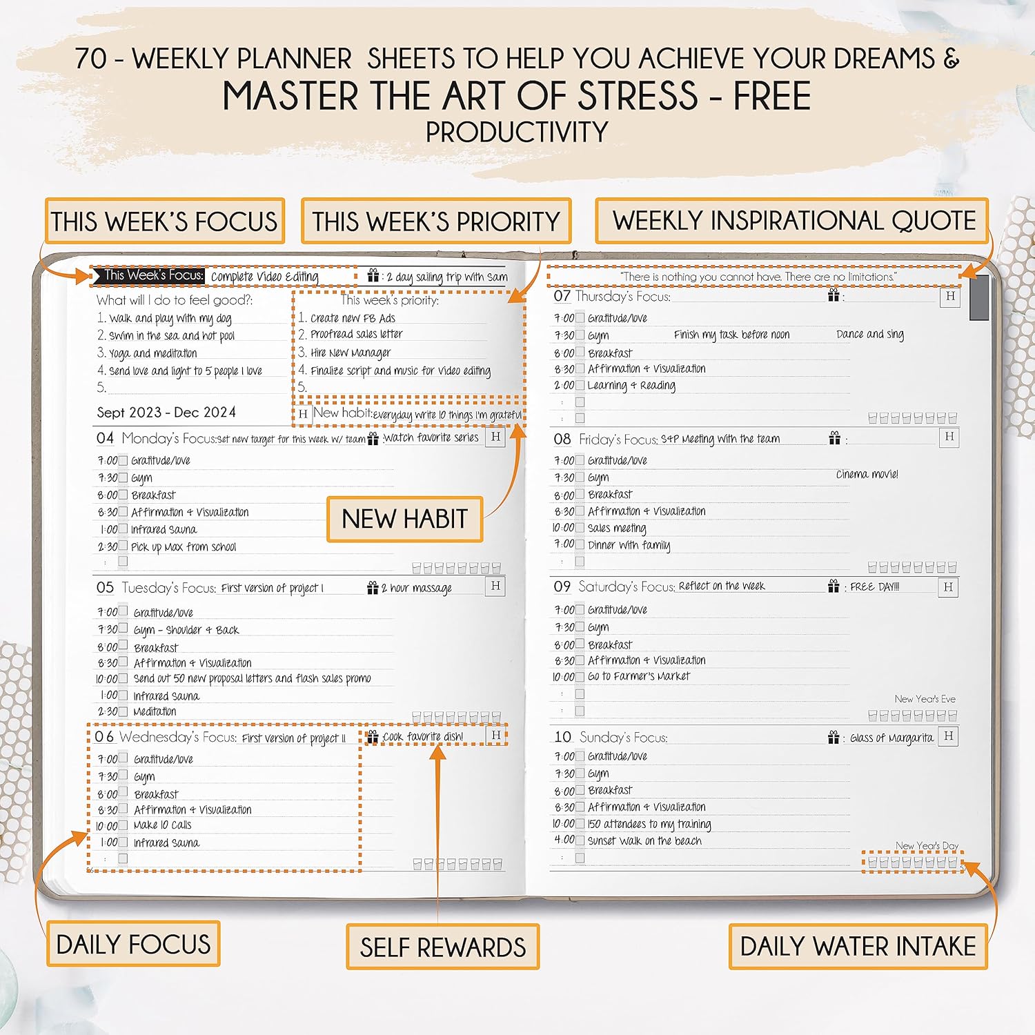 2025-2026 Planner Weekly and Monthly | 16-Month Life Planner to Increase Focus & Productivity | Reduce Overwhelm & Achieve Your Biggest Goals | Include Gift Box & Stickers | Sep 2025-Dec 2026