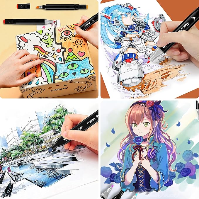 Alcohol Markers, 48 Colors Dual Tip Art Markers, Drawing Markers, Coloring Marker for Kids Sketching Adult Coloring