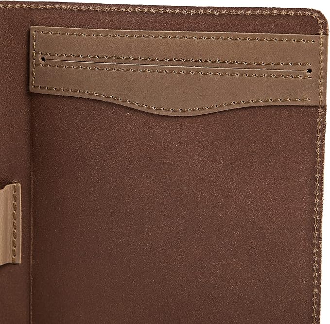 PEGAI Handmade 100% Leather Padfolio | Junior Legal Pad Folder Organizer for Business School Office Conference | Resume Interview Document Organizer Folio | Eriksen (Iphitos Sand)