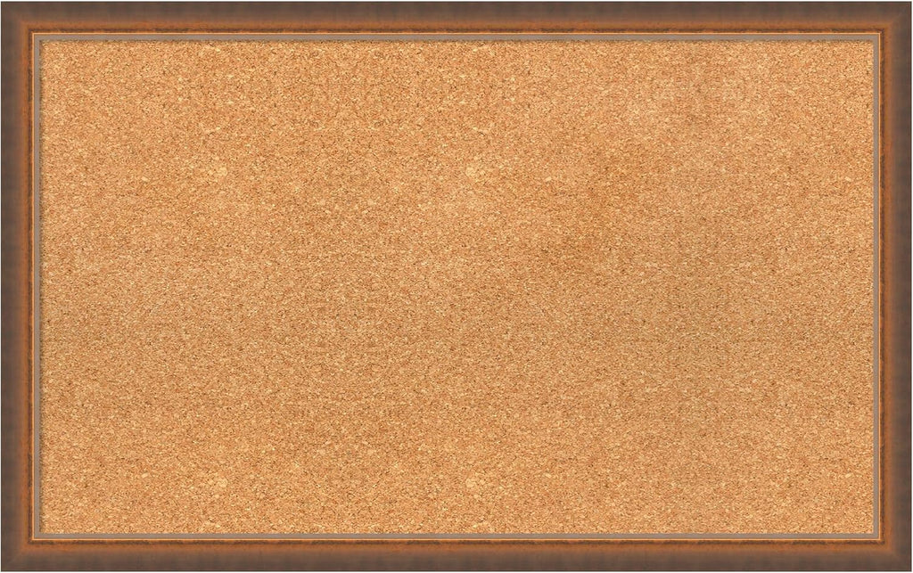 Amanti Art Natural Cork Board for Wall, 20x32 Vision Board with Bronze Frame, Medium Corkboard Office Decor for Home Organization, Modern Corkboard Pinboard to Display Items for Home Organization in