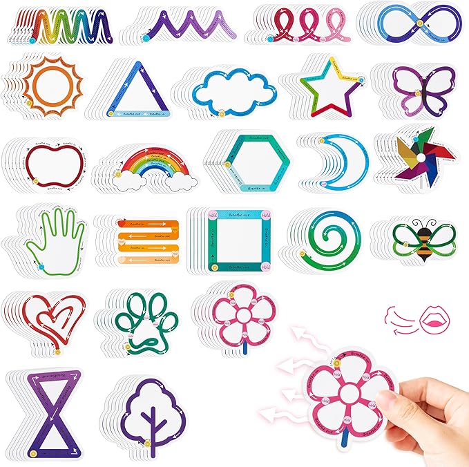 H1vojoxo 120PCS Breath Anxiety Sensory Stickers for Kids Adults Anti Stress Tactile Rough Textured Stickers for Desk Phone Anxiety Relief Adhesive for Classroom School Supplies